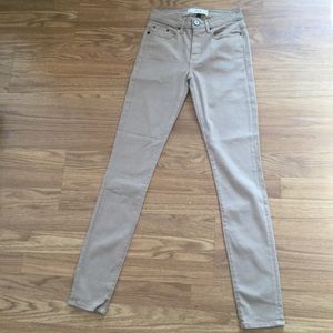 THVM  Khaki/Tan Hi Rise  Skinny Leg Jeans EUC